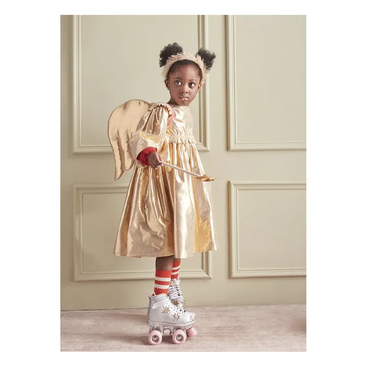 Meri Meri Ailes d'Ange matelassées en lamé et Headband | Doré