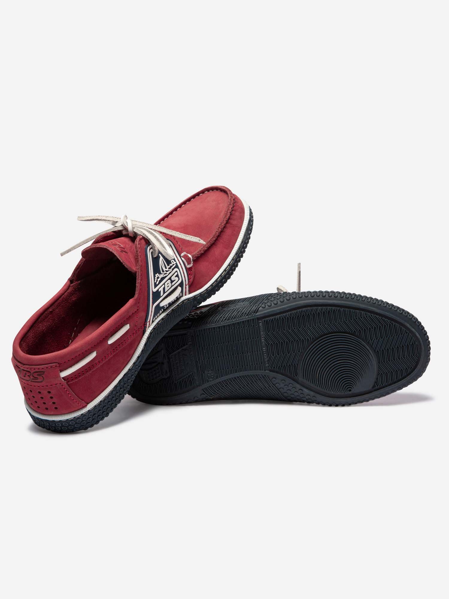 Chaussures Bateau Homme Cuir Rouge
