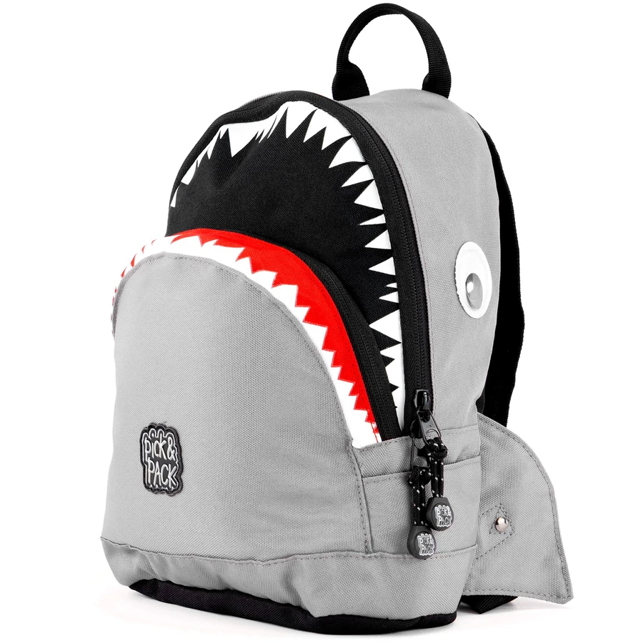 Pick & Pack Rucksack Shark Shape S Grey