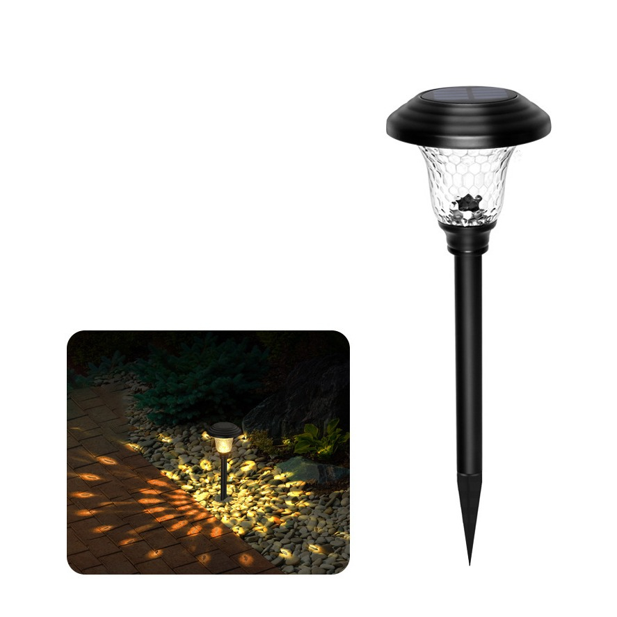 (2er Set) Ø115x440mm Edelstahl LED Solar Lampe Outdoor Gartenleuchte Wegbeleuchtung IP44 - Schwarz / Warmweiss