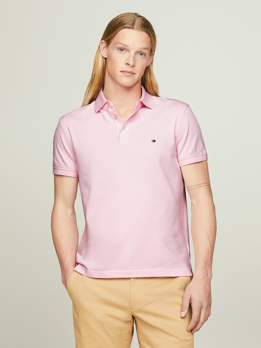 TOMMY HILFIGER<br>Polo slim em malha piqué elástica