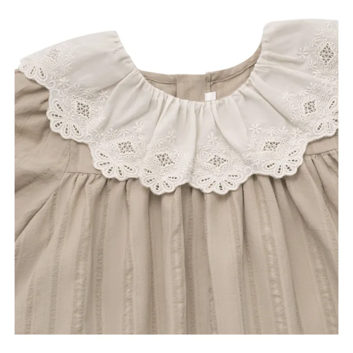 Louisiella Robe Byron Col Dentelle | Beige