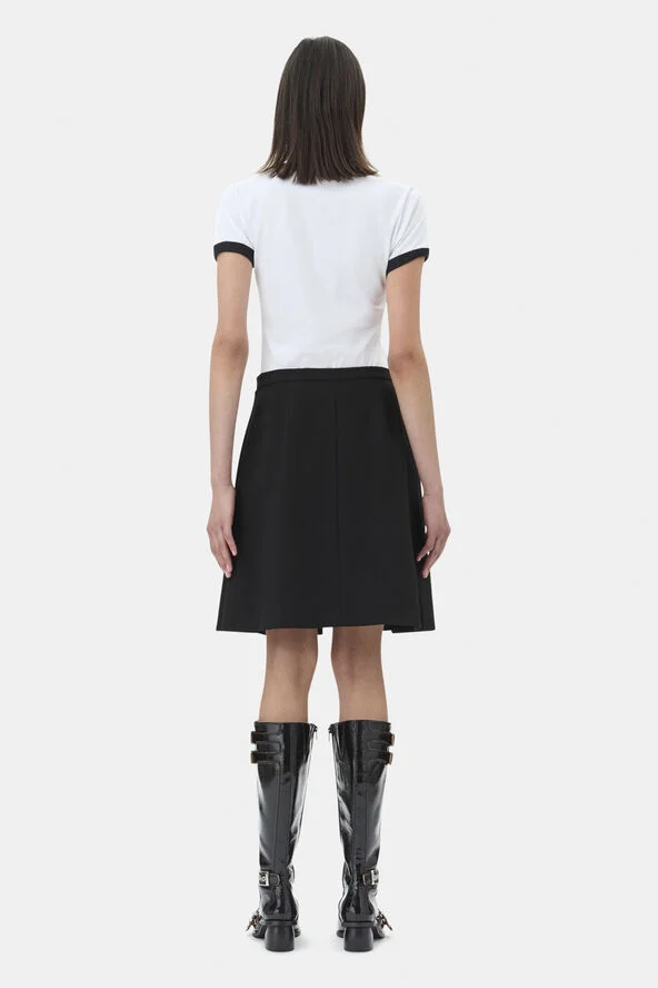 Ganni Light Twill Suiting Skirt Black