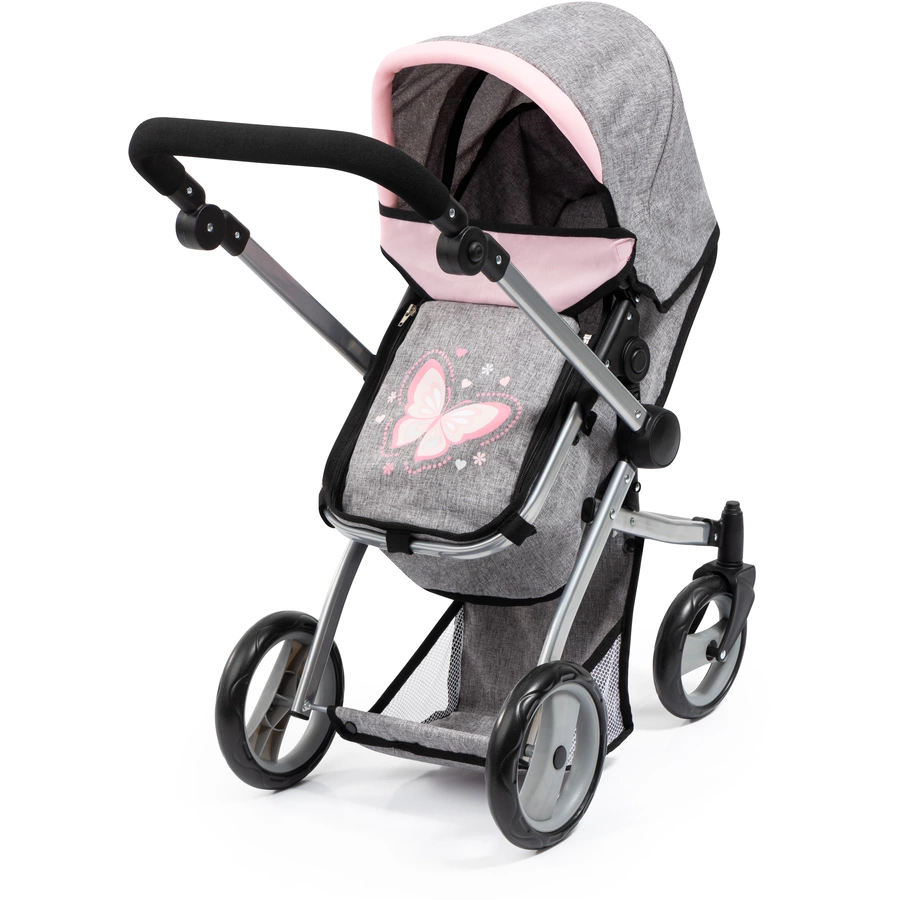 bayer Design Kombi-Puppenwagen Mega Set GrauRosa