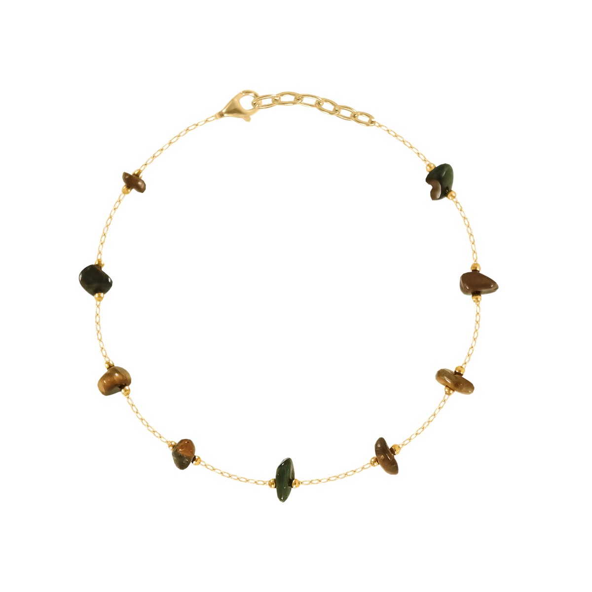 Bracelet en pierres naturelles et en acier doré