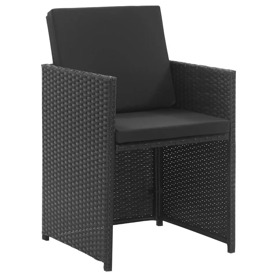 vidaXL - Tuinset - Zwart - Poly rattan