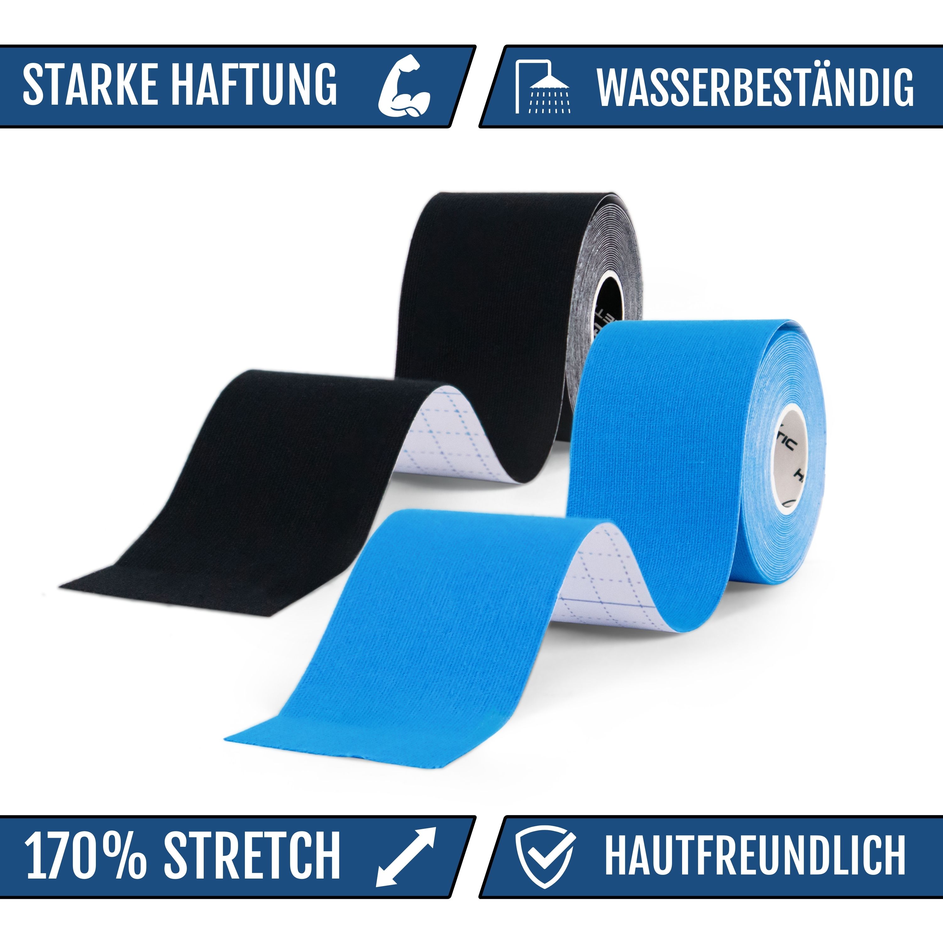 HELETIC Kinesiotape - schwarz/blau