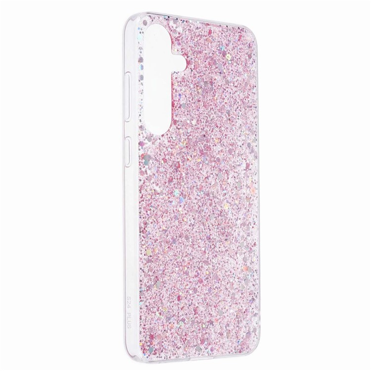 Samsung Galaxy S24 Gummi Case Schutzhülle im Glitzer Design - Rosa / Transparent