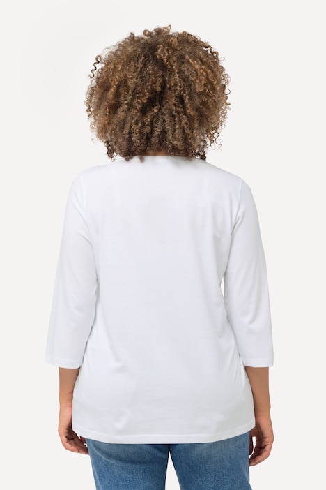Shirt, Stadtname, V-Ausschnitt, 3/4-Arm