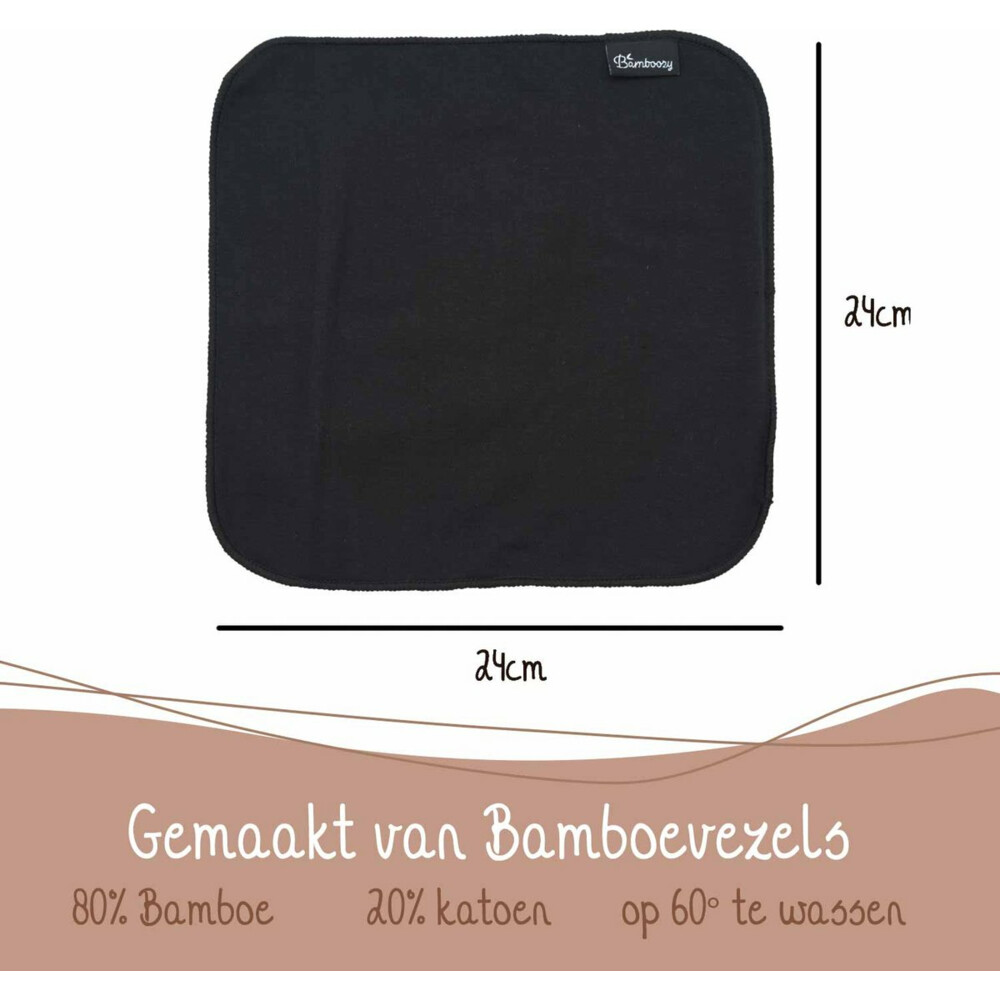 Bamboozy Vaatdoekjes Bamboevezels Zwart3 stuks