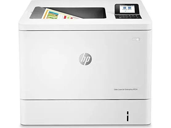 HP LaserJet Enterprise M554dn - Printer - farve - Duplex - laser - A4/Legal - 1200 x 1200 dpi - op til 33 spm (mono) / op til 33 spm (farve) - kapacitet: 650 ark - USB 2.0, Gigabit LAN, USB 2.0 vært