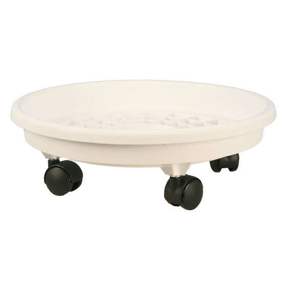 Support 4 roulettes blanc en polypropylène 100% recyclable Ø40cm