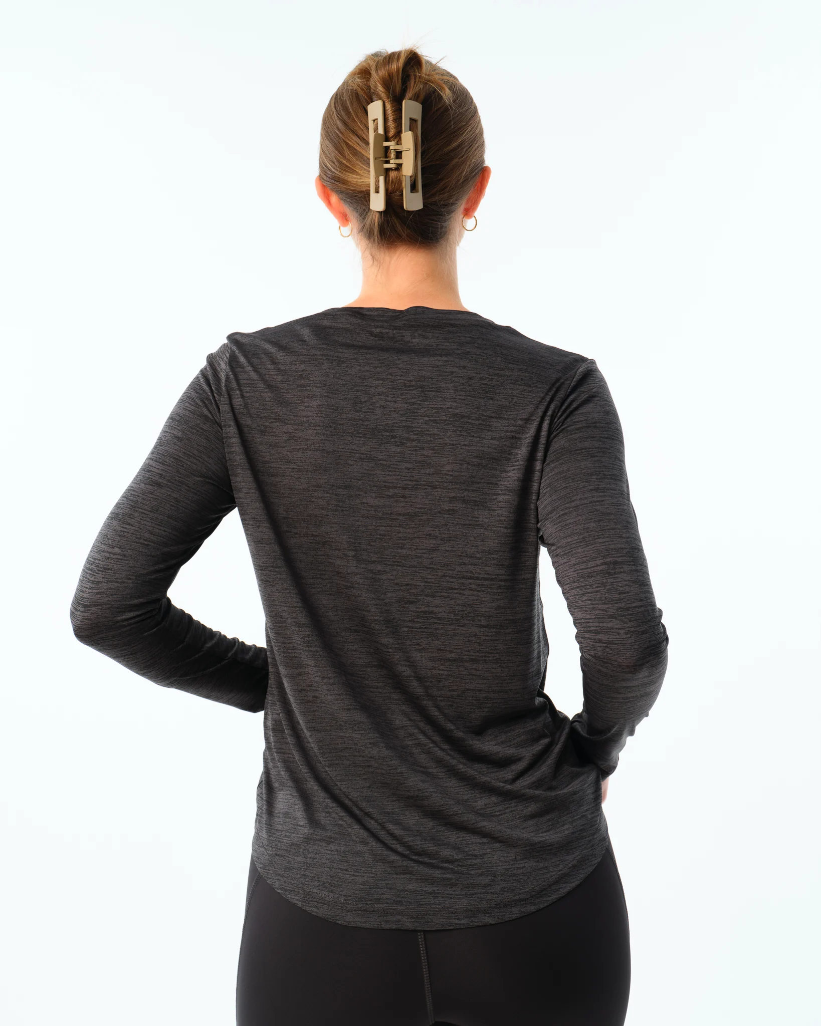 LEVITY Essential Marl Long Sleeve Dark Grey Marl