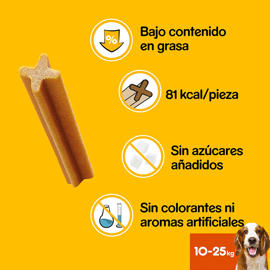 Petiscos dentais Pedigree Dentastix para cães de porte médio.