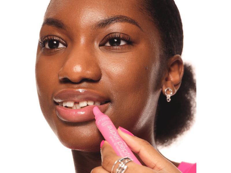 essence Lippenbalsam The Super Peptide Glossy 10 ml Lippenbalsam für gepflegte und kuschelweiche Lippen in einem dezenten Pinkton