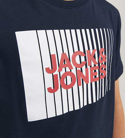 Jack & Jones T-Shirt - Noos - JjeCorp - Navy Blazer m. Print