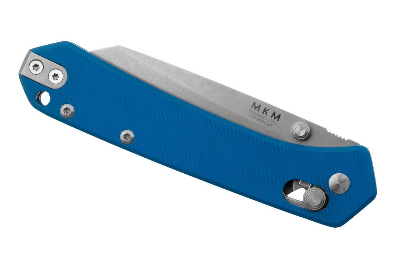 MKM Yipper YP-GBL Stonewashed MagnaCut, Blue G10 zakmes, Ben Petersen design