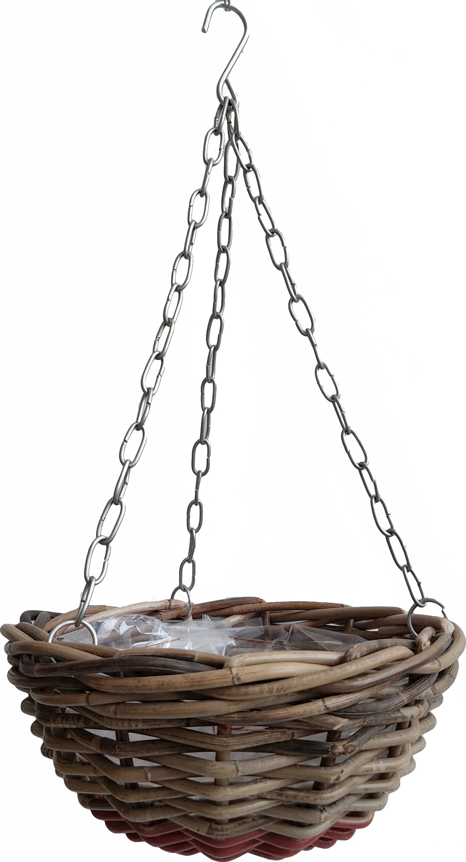 Van der Leeden hangpot Marie naturel / rood D 30 H 15 cm