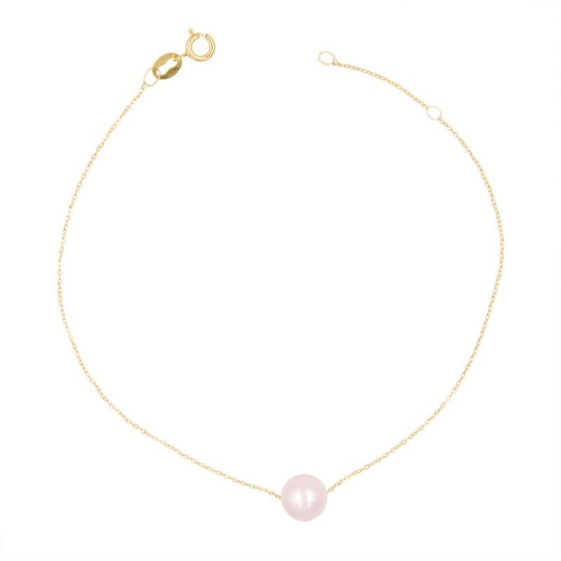 Bracelet Or et Perle Rose - Femme