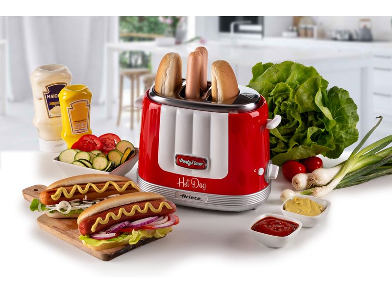 Ariete Hot Dog Maschine Party Time ARI-206-RD Rot/Weiss Hot Dog-Gerät