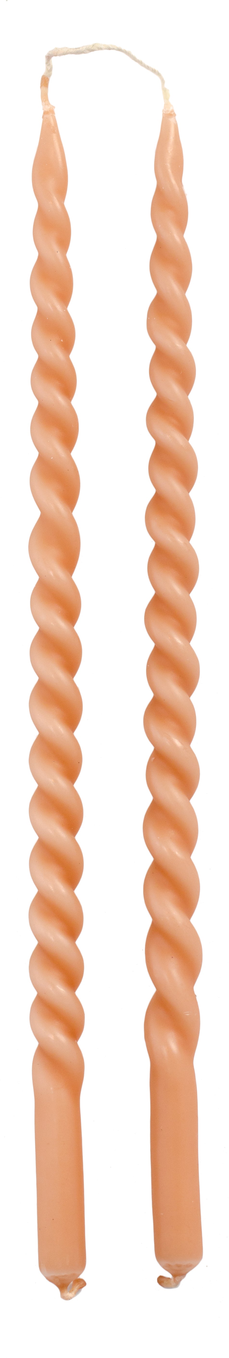Rustik Lys dinerkaars Swirl roze 4 uur 2 stuks