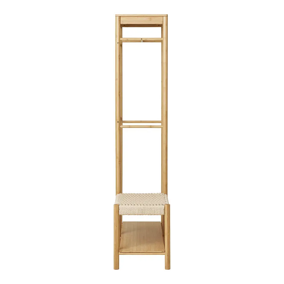 Kledingrek Naturel Bamboe - 14x39x165cm - Ember