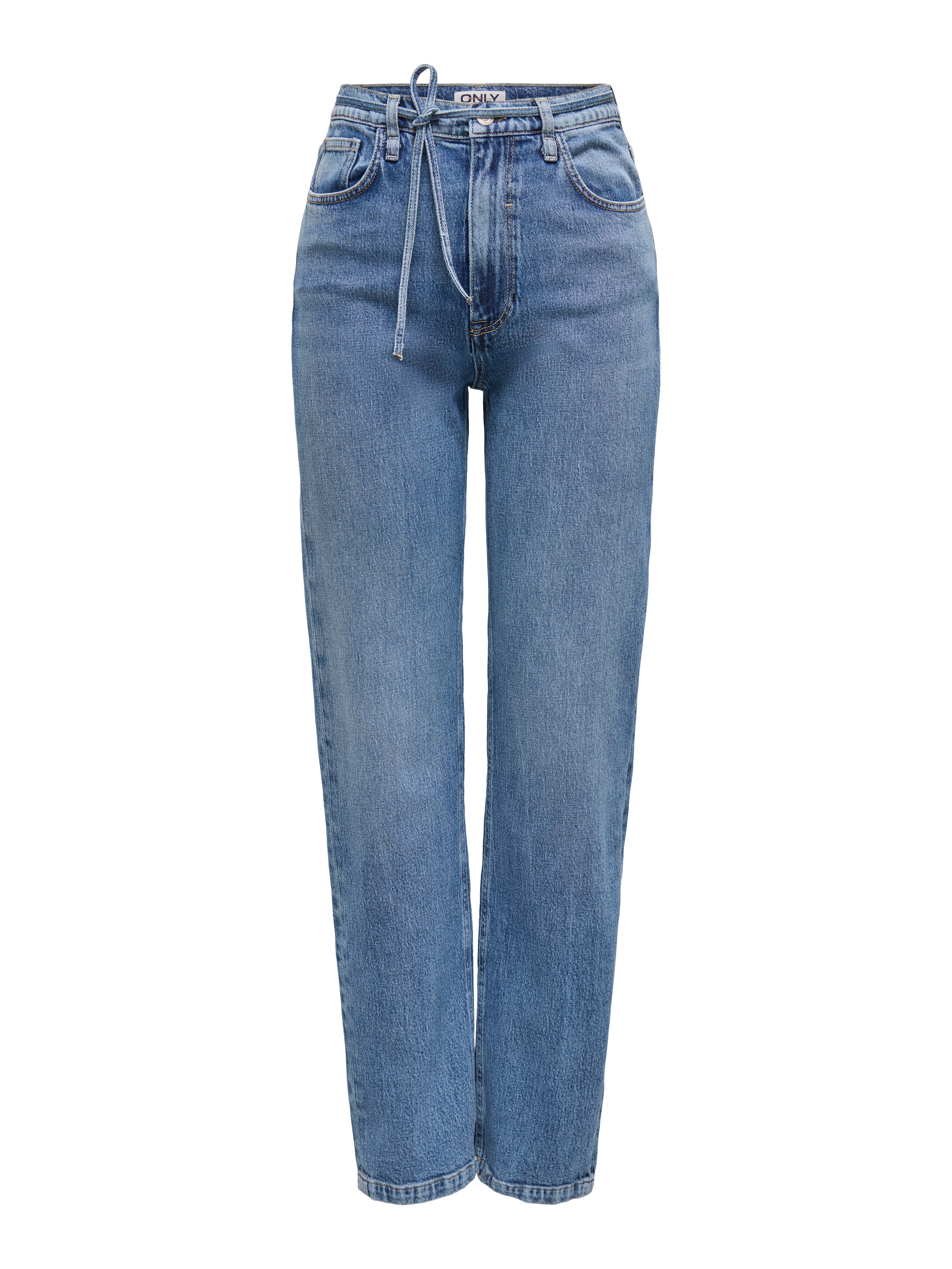 ONLGYPSY Hohe Taille Gerade geschnittener Slim Fit Jeans Medium Blue Denim
