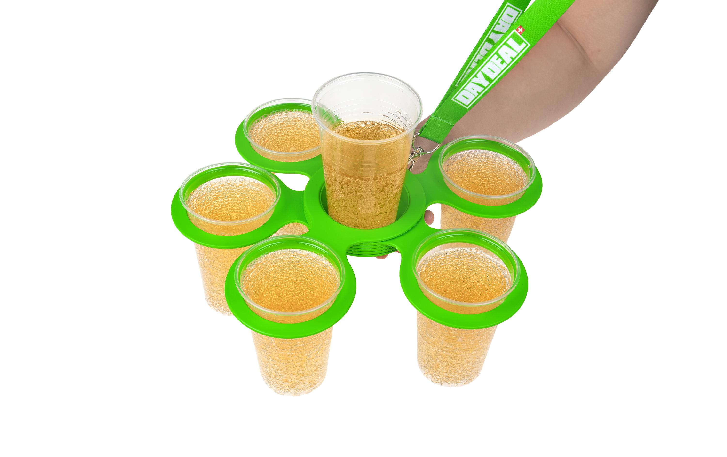 Becherhalter DayDeal CollectionAusklappbarer Halter für 6 Becher, grün