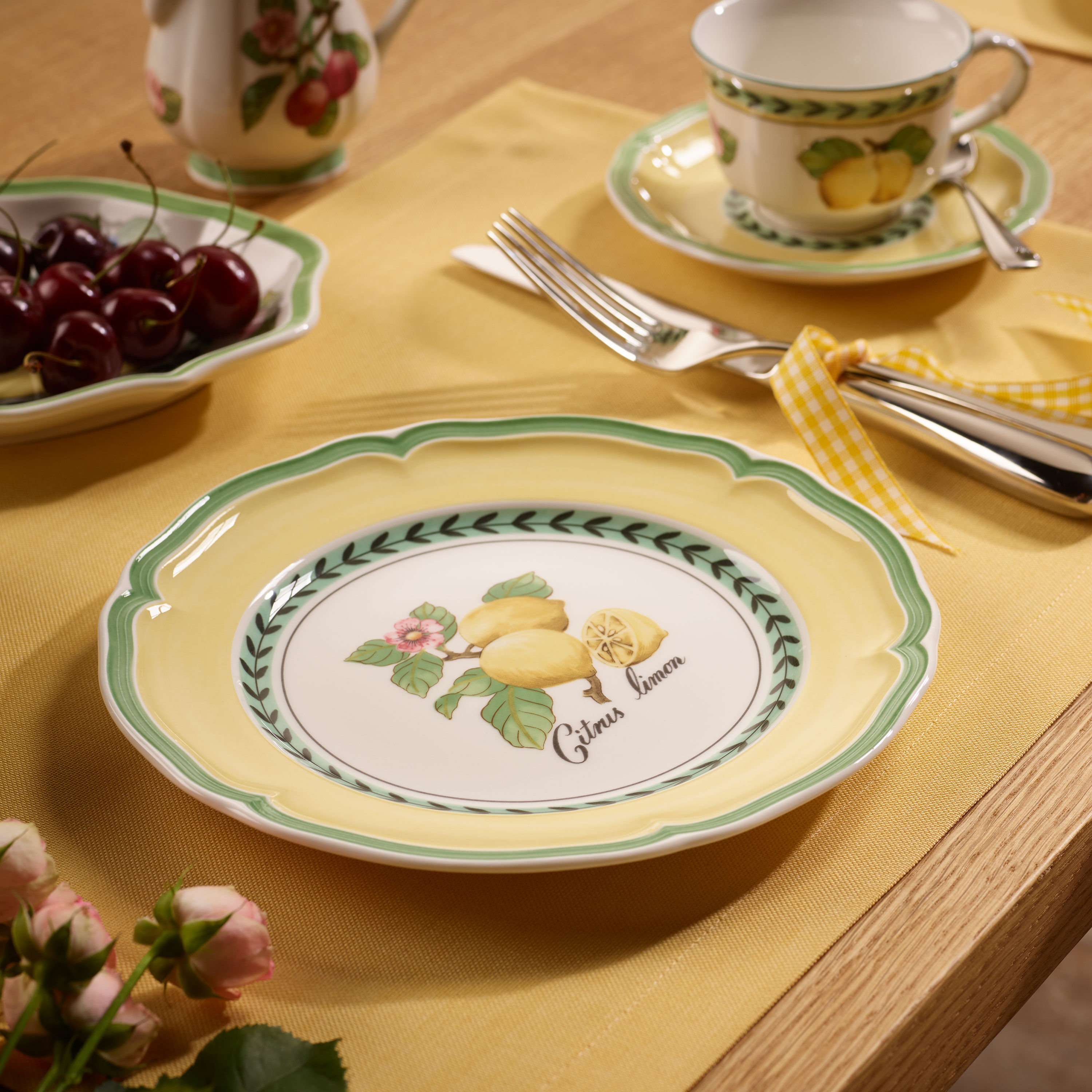 French Garden Appetizer and dessert plate Multi-colored, 8.2'', Premium Porcelain