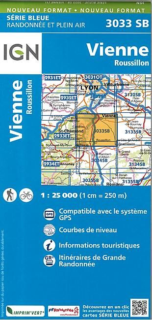 IGN - 3033 SB VIENNE ROUSSILLON 1 25 000
