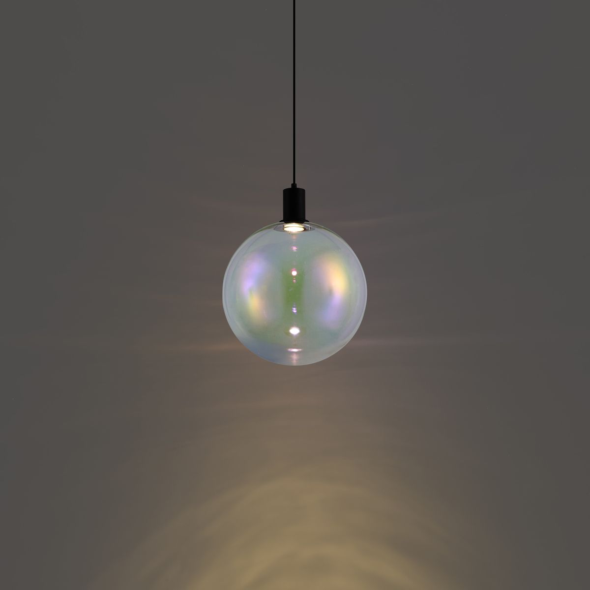 Design hanglamp zwart met regenboog glas 35cm - Mallon