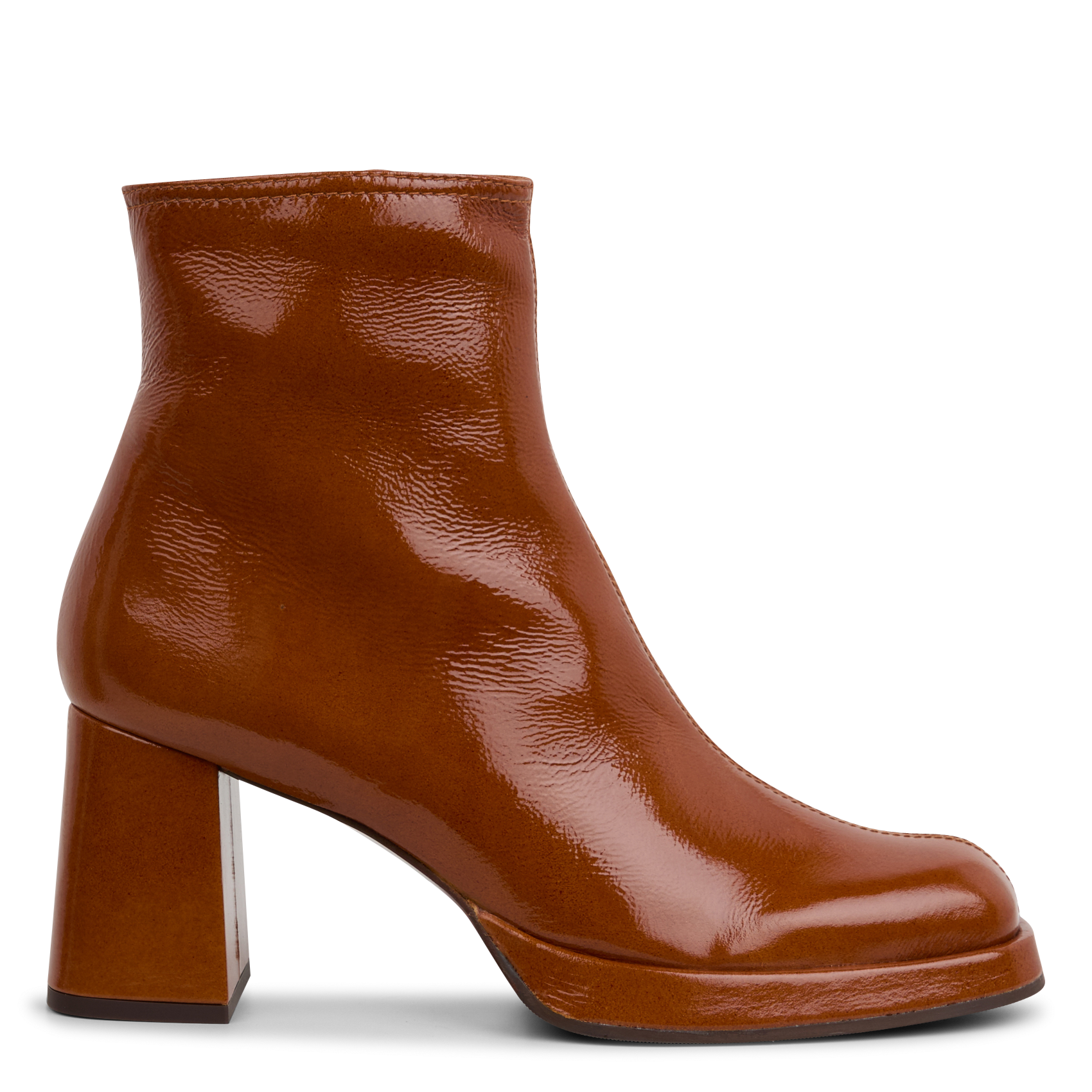 KENTIN - Bottines en cuir vernis | Marron
