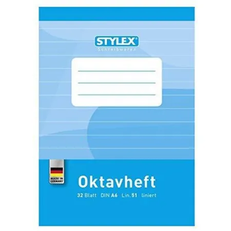 Stylex Oktavheft DIN A6, liniert, 32 Blatt