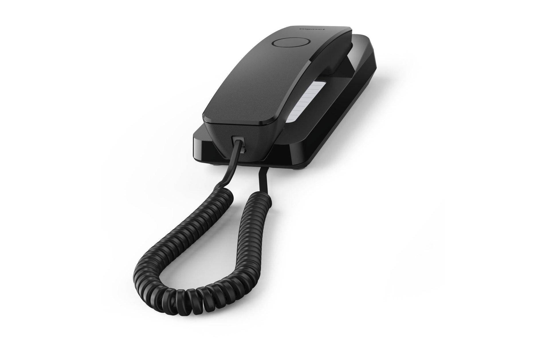 Tischtelefon Desk 200 SchwarzDas platzsparende, schnurgebundene Tisch- und Wandtelefon