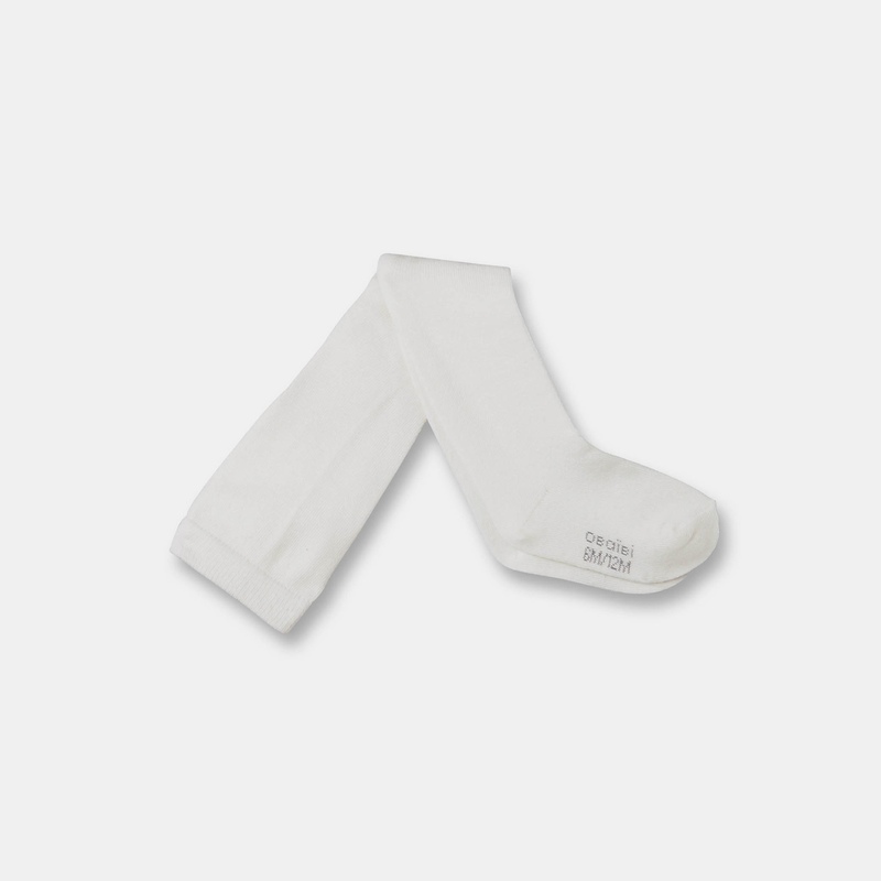 Collants chauds chinés. blancs bébé fille