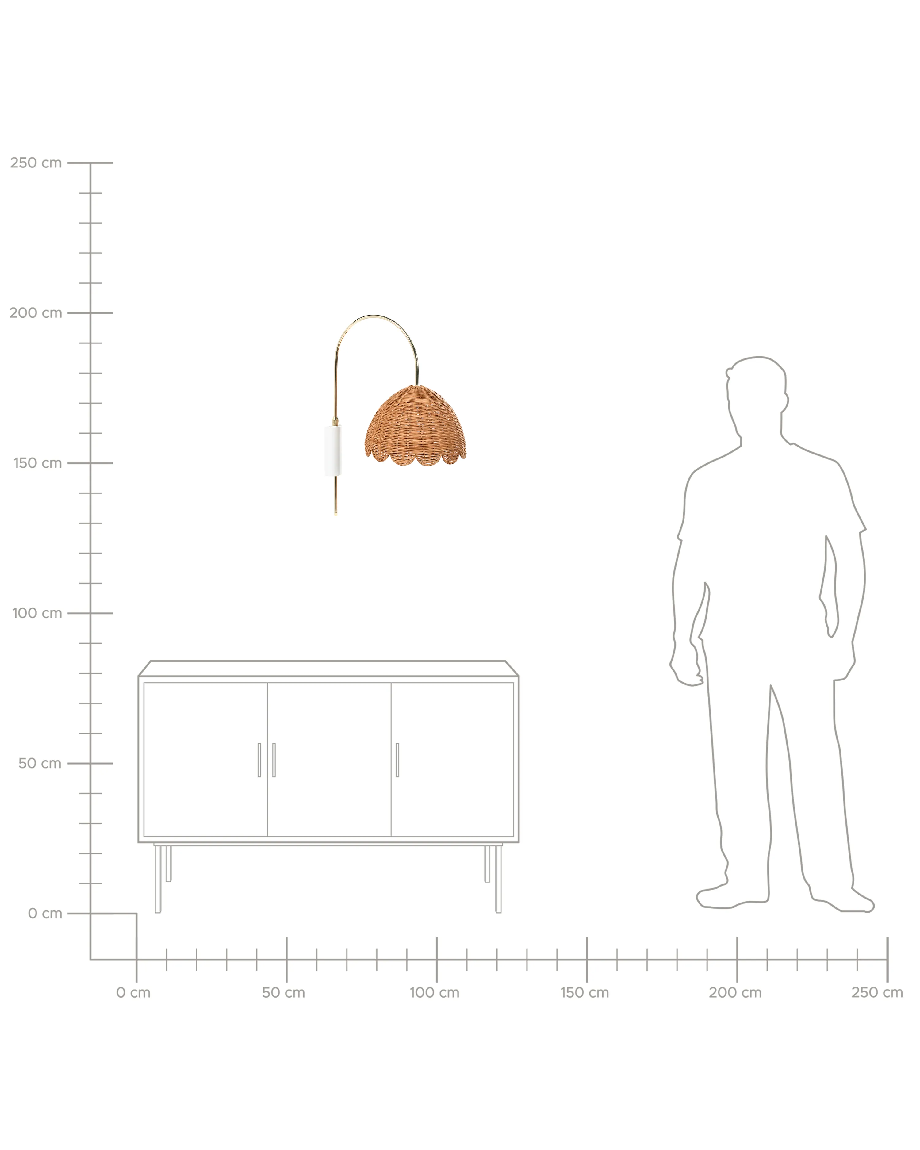 Wandlamp VALUKKAI Rotan Natuurlijk