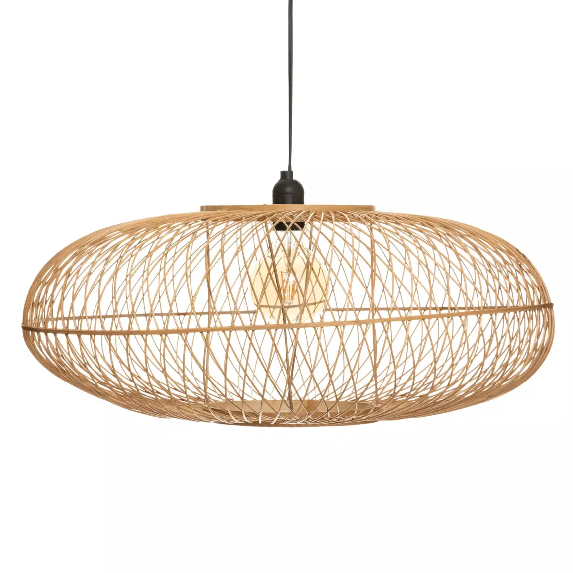 Suspension lumineuse en bambou (D60 cm) Loren Naturel