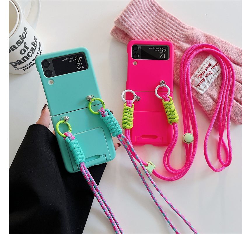 Edgin - Eenvoudige mobiele telefoon met crossbody-koord - Samsung Galaxy Z Flip 3 / Flip 4