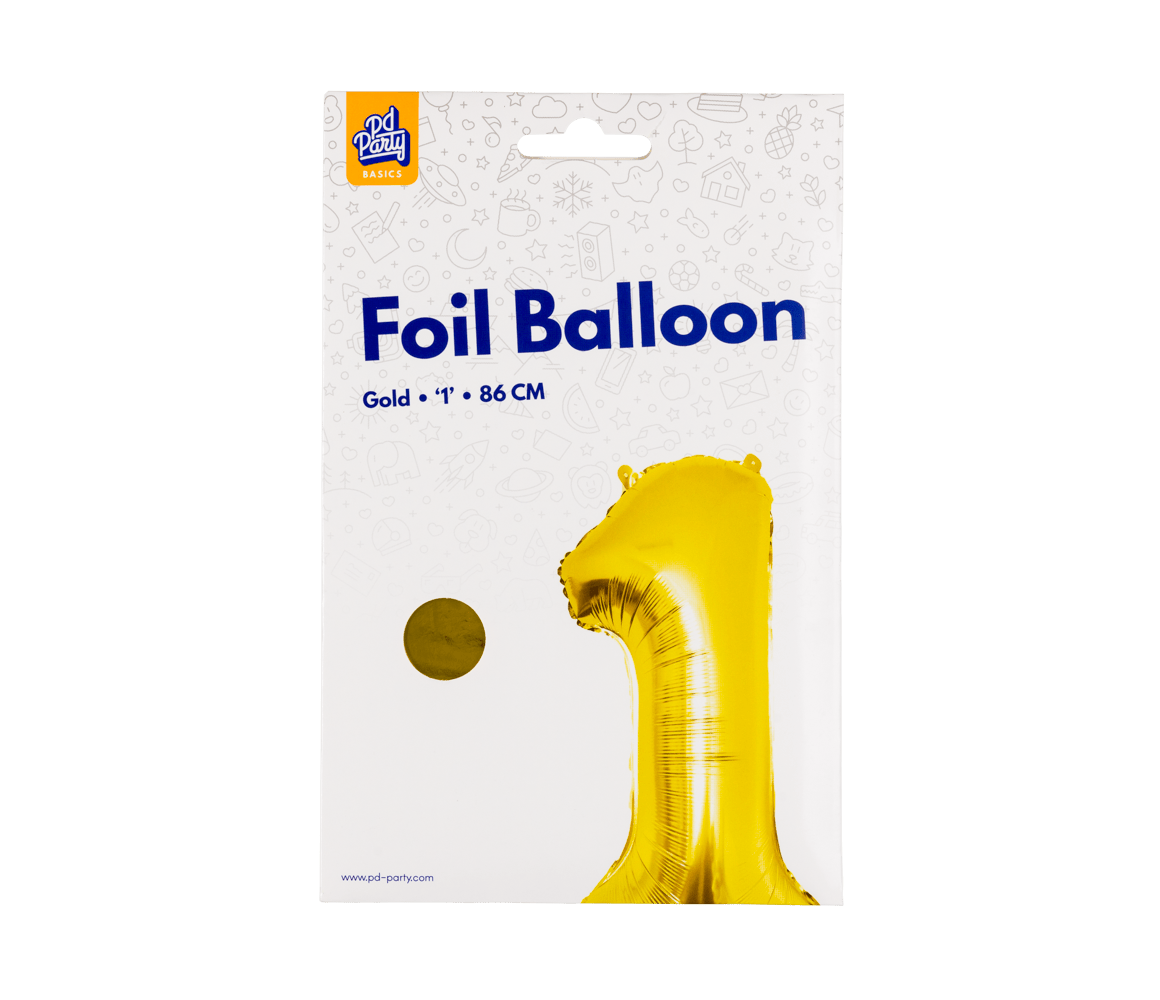 1 Jaar Cijfer Ballon Goud Leeg 86cm