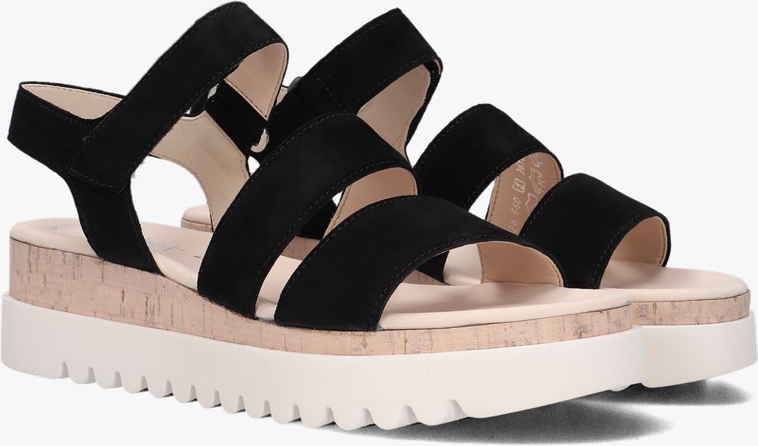 zwarte gabor platte sandalen 660 3