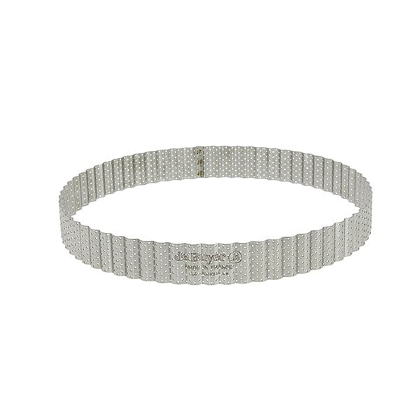 Cercle à tarte perforé cannelé acier inoxydable 20 cm De Buyer