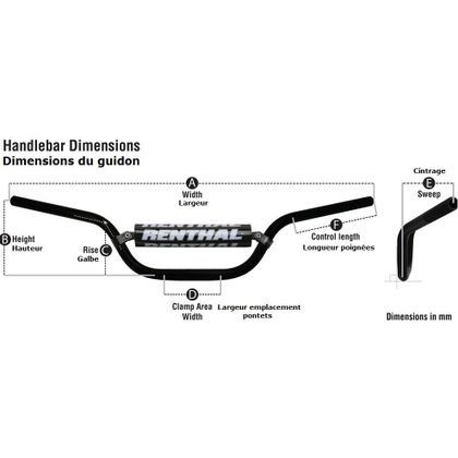 Guidon Renthal FATBAR 28 KTM LOW Universel