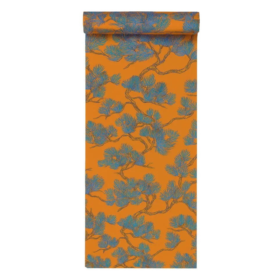 Dutch Wallcoverings Vliesbehang Wall Fabric pine tree - oranje - 10,05m x 53cm