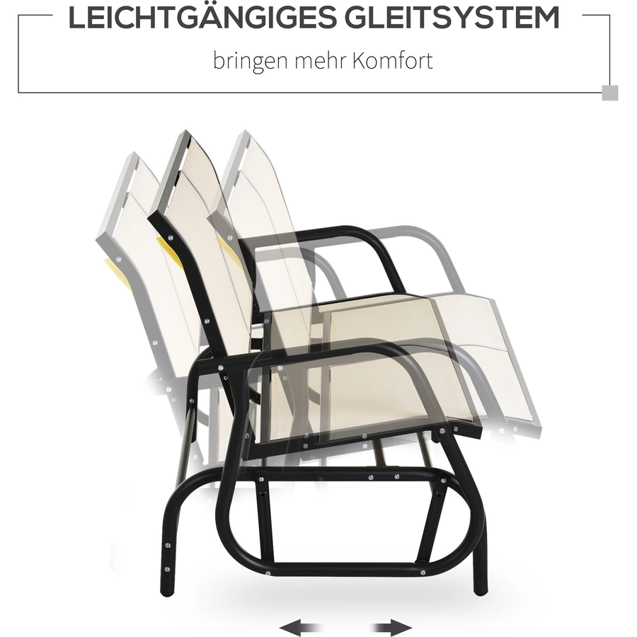 Outsunny Sitzbank mit Schaukelfunktion beige