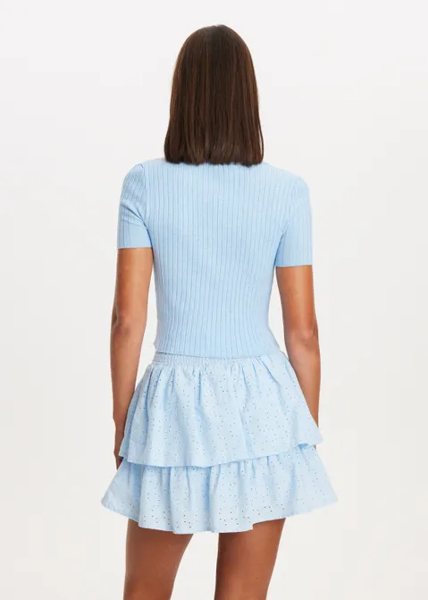 Polo trui met rib structuur blauw (BLW.L)
