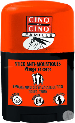 Cinq Sur Cinq Famille Stick Anti-Moustiques Visage Et Corps 20ml