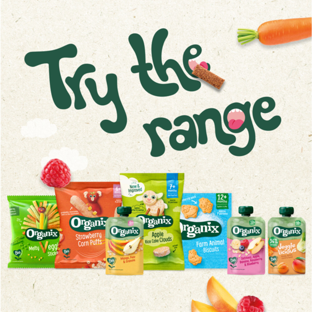 6x Organix Knijpfruit 12+m Appel Zoete Aardappel & Ananas100 gr