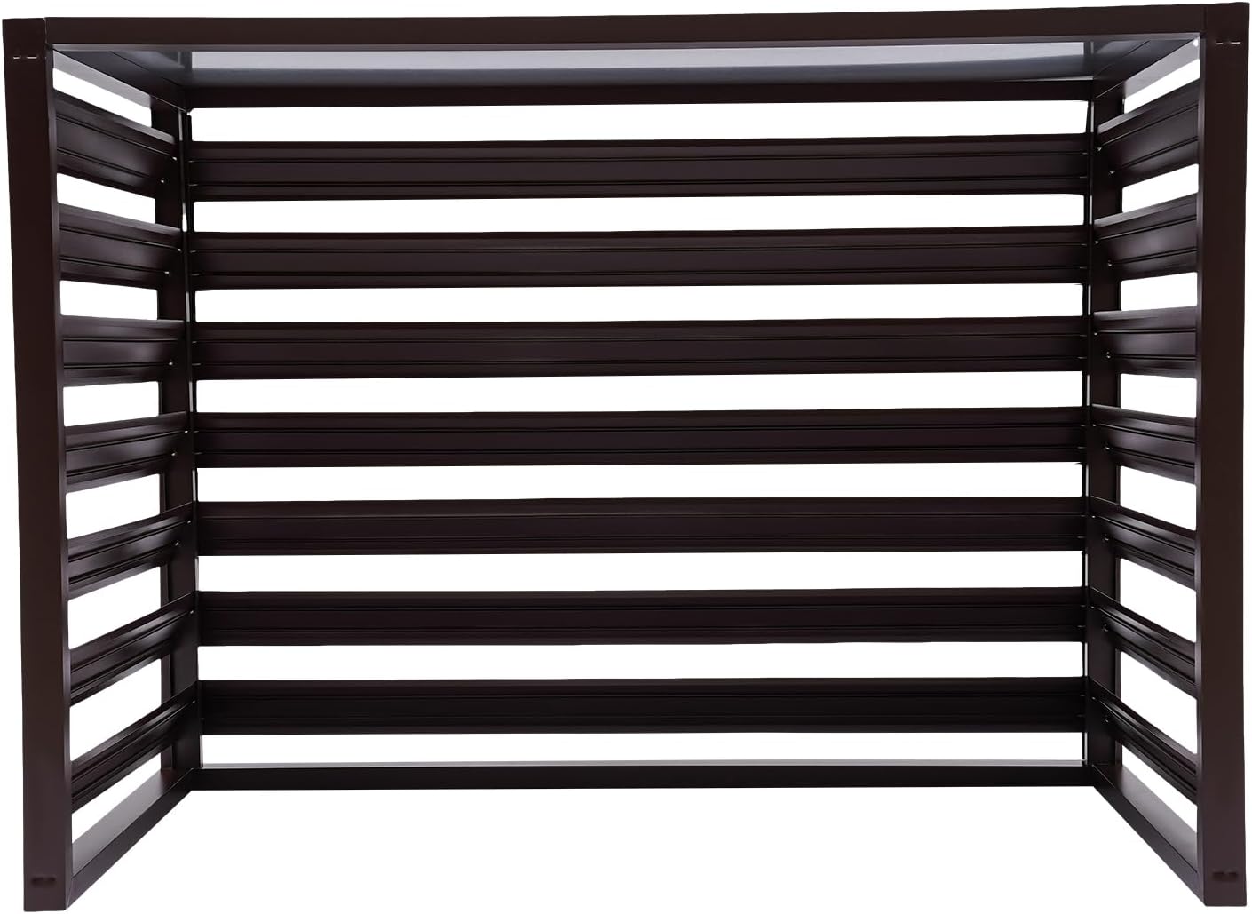 Klimaanlage Abdeckung, 110 x 60 x 80 cm, Wärmepumpe Verkleidung, Abdeckung Klimaanlage Außengerät, Schutz für Außengerät (Kaffeefarben)
