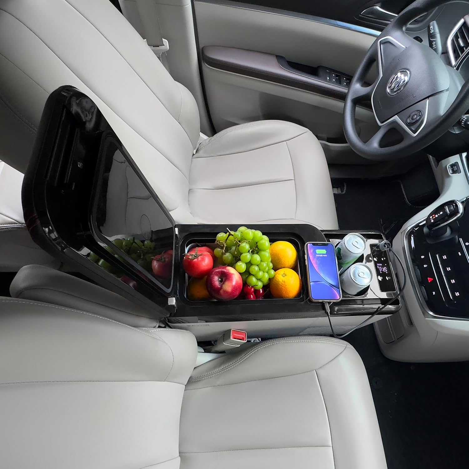 VEVOR 12-Volt-Kühlschrank Kühlbox für die Armlehne des Autos, tragbarer Gefrierschrank mit einer Zone, 15 L, einstellbarer Bereich von -20 °C bis 20 °C, 12/24 V Gleichstrom und 100–240 V Wechselstrom