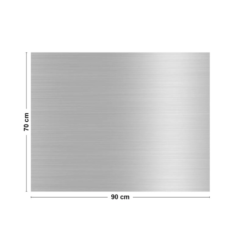 Crédence cuisine Fond de hotte ALU : L 90cm x H 70cm - ALU BROSSÉ 99de